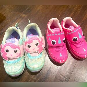 Two pairs of Reebok toddler shoes size 7 and size 8